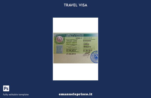 modello di visto per il Tagikistan in stile verificato